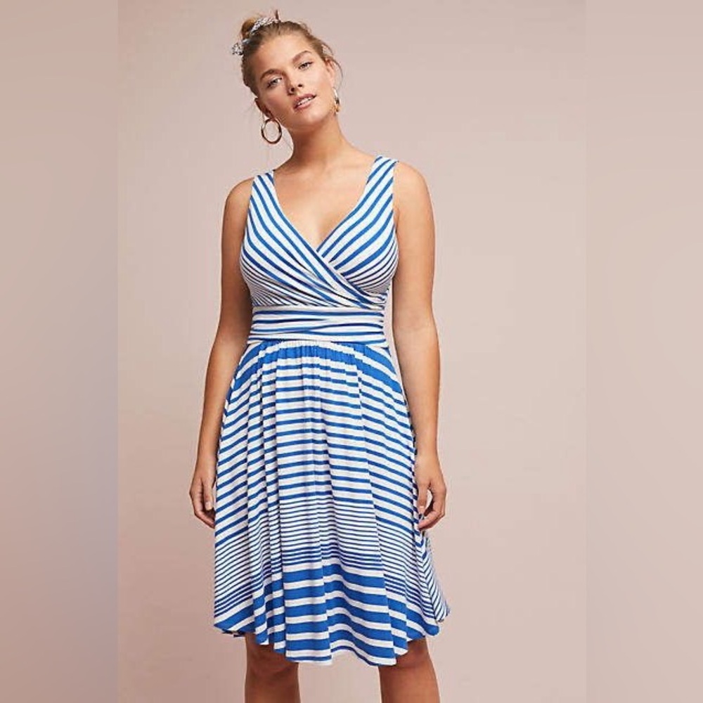 Anthropologie Kythira Striped Midi Dress
